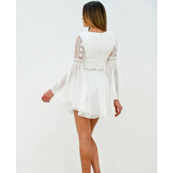 Jemma's Fashion Boutique Elegant White Lace "Zoey" Dress - Picture 6 of 9